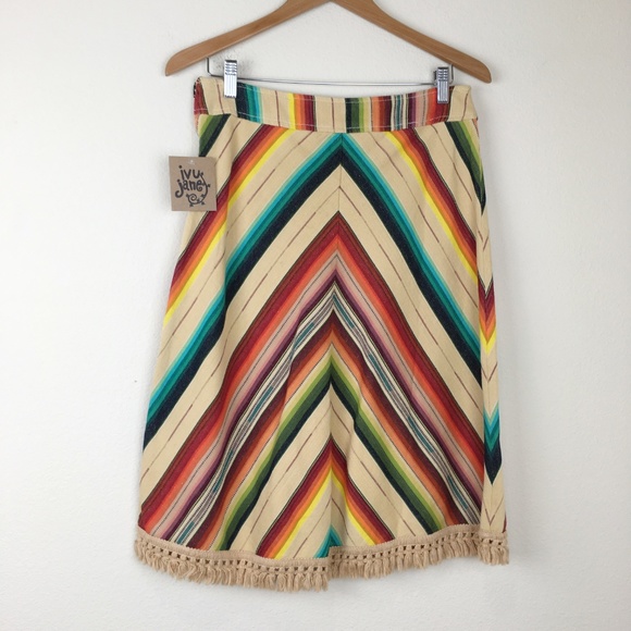NEW IVY JANE Southwestern Blanket Striped Skirt - Picture 2 of 7